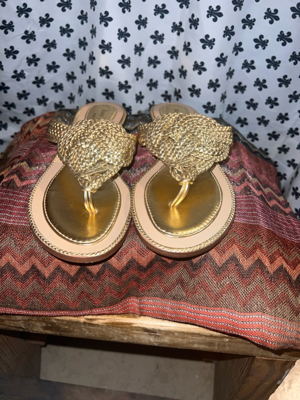 Kate spade ♠️ Gold Braided Thong Sandals - Women